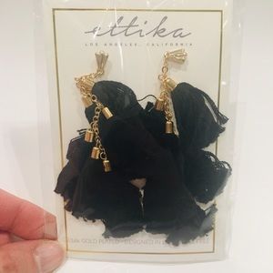 Ettika Day Dreamer Tassel Earrings in Black